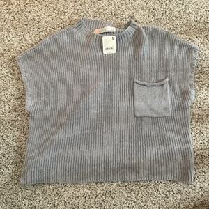 Free People NWT Beach Freya Sweater Womens Medium Gray Knit Top New